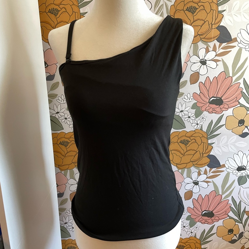 Black Banana Republic One Shoulder Tank Top